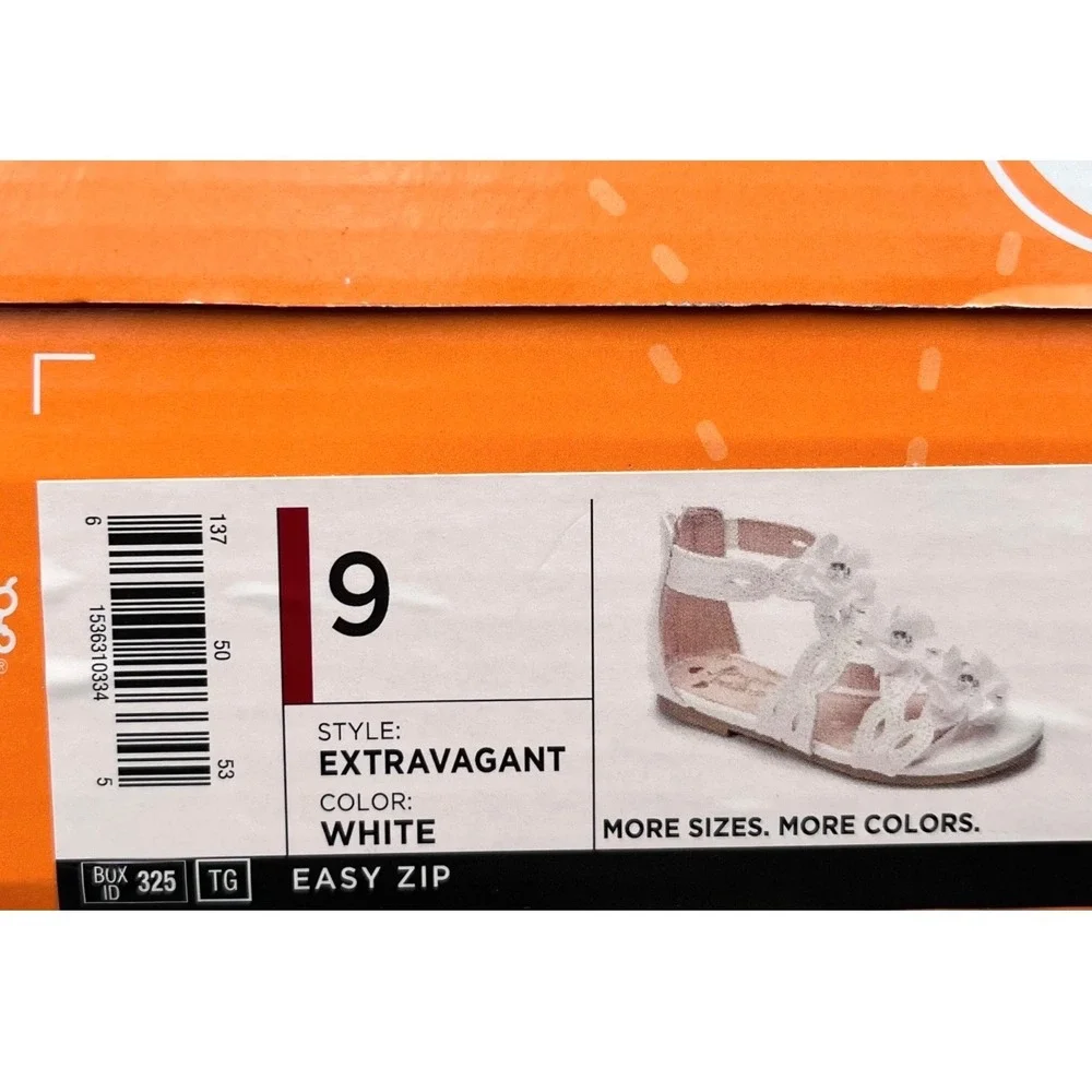 Jumping Beans Toddler‎ Girls Extravagant Fashion Sandals Size 9 Solid White